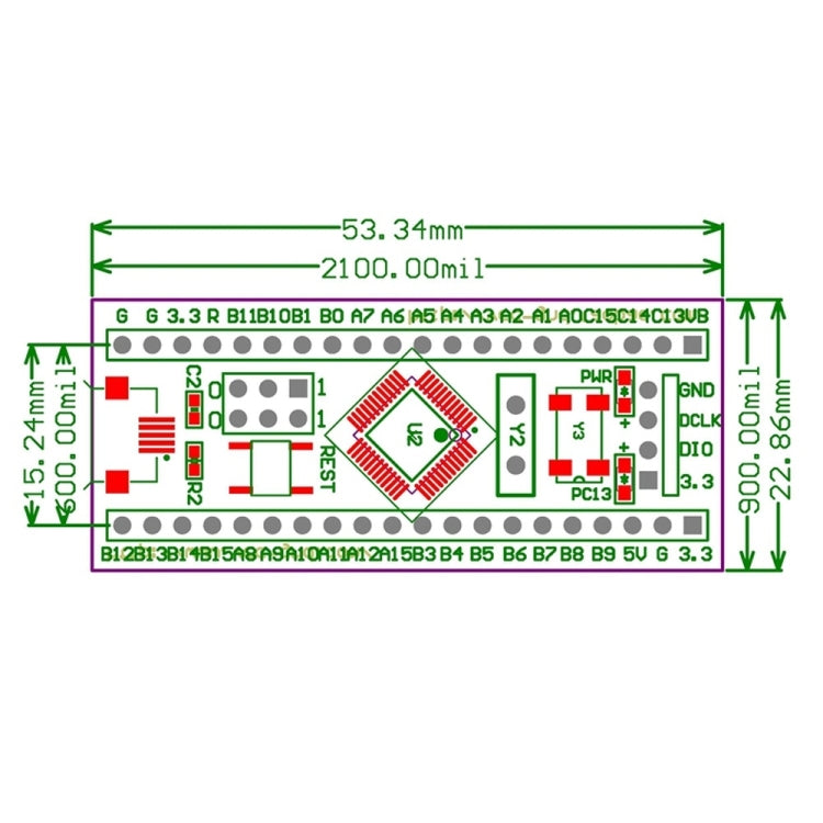 Scheda sviluppo STM32F103C8T6 64KB flash 72MHz