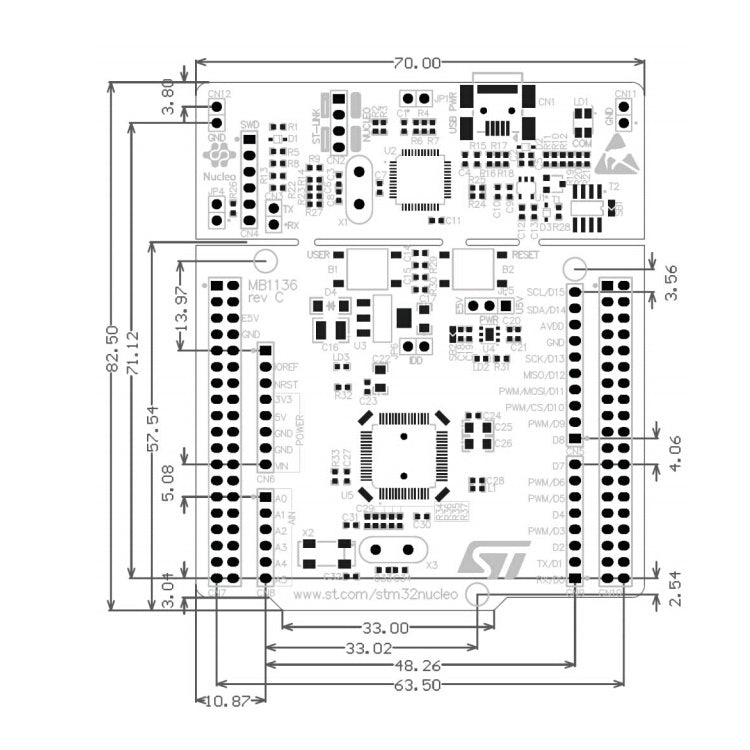 Scheda sviluppo Waveshare NUCLEO-L476RG STM32 Nucleo-64