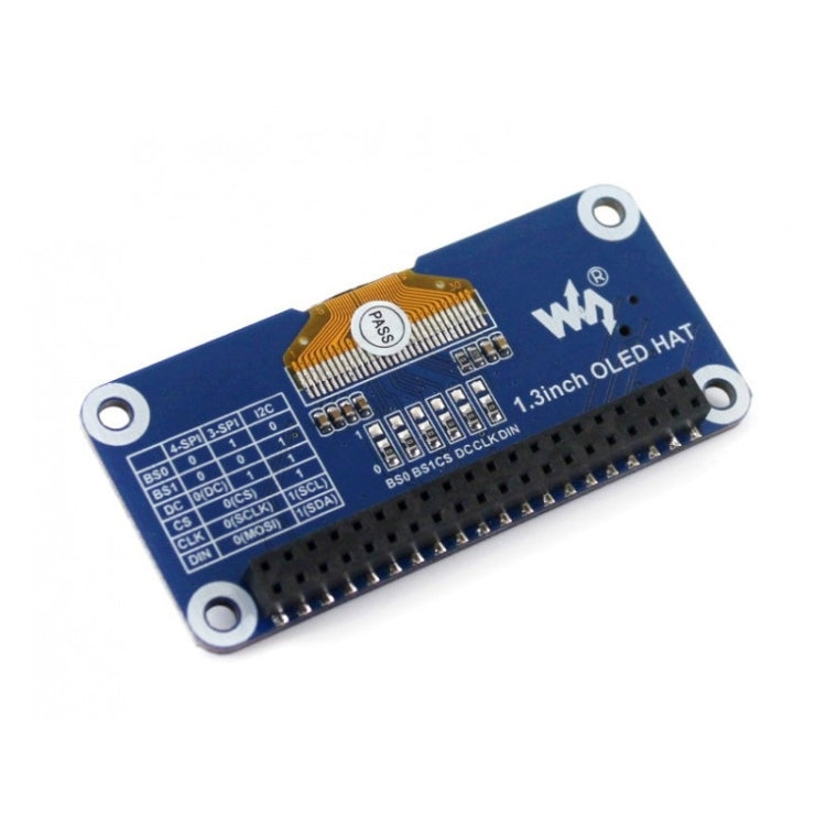 Waveshare 1,3 pollici 128x64 pixel interfaccia SPI/I2C display OLED HAT per Raspberry Pi