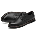 Scarpe casual da uomo in pelle bovina di primo strato tinta unita a testa tonda, 36, 37, 38, 39, 40, 41, 42, 43, 44, 45, 46, 47, 48