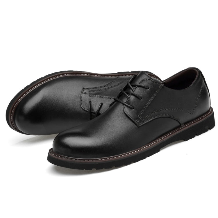 Scarpe casual da uomo in pelle bovina di primo strato tinta unita a testa tonda, 36, 37, 38, 39, 40, 41, 42, 43, 44, 45, 46, 47, 48