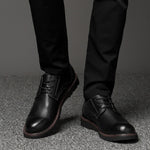 Scarpe casual da uomo in pelle bovina di primo strato tinta unita a testa tonda, 36, 37, 38, 39, 40, 41, 42, 43, 44, 45, 46, 47, 48