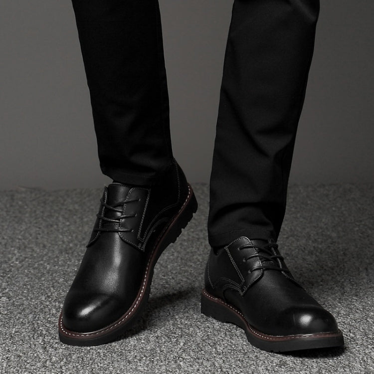Scarpe casual da uomo in pelle bovina di primo strato tinta unita a testa tonda, 36, 37, 38, 39, 40, 41, 42, 43, 44, 45, 46, 47, 48