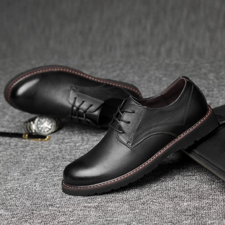 Scarpe casual da uomo in pelle bovina di primo strato tinta unita a testa tonda, 36, 37, 38, 39, 40, 41, 42, 43, 44, 45, 46, 47, 48