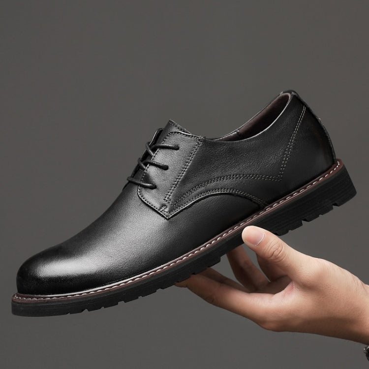 Scarpe casual da uomo in pelle bovina di primo strato tinta unita a testa tonda, 36, 37, 38, 39, 40, 41, 42, 43, 44, 45, 46, 47, 48