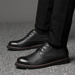 Scarpe casual da uomo in pelle bovina di primo strato tinta unita a testa tonda, 36, 37, 38, 39, 40, 41, 42, 43, 44, 45, 46, 47, 48