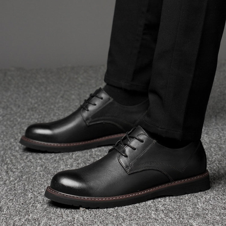 Scarpe casual da uomo in pelle bovina di primo strato tinta unita a testa tonda, 36, 37, 38, 39, 40, 41, 42, 43, 44, 45, 46, 47, 48