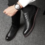Scarpe casual da uomo in pelle bovina di primo strato tinta unita a testa tonda, 36, 37, 38, 39, 40, 41, 42, 43, 44, 45, 46, 47, 48