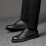 Scarpe casual da uomo in pelle bovina di primo strato tinta unita a testa tonda, 36, 37, 38, 39, 40, 41, 42, 43, 44, 45, 46, 47, 48