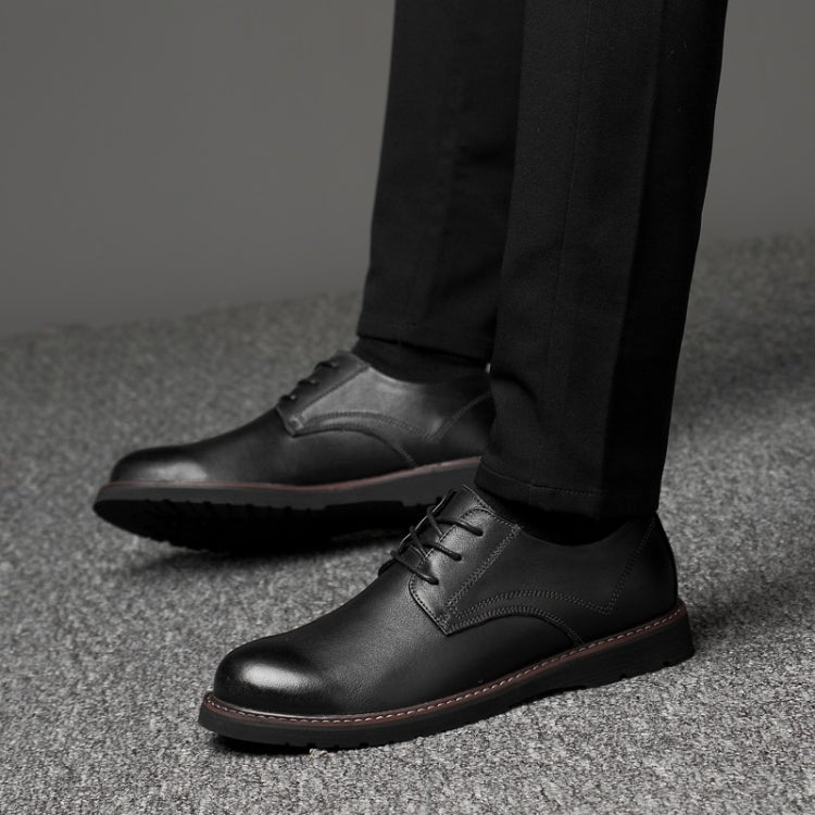 Scarpe casual da uomo in pelle bovina di primo strato tinta unita a testa tonda, 36, 37, 38, 39, 40, 41, 42, 43, 44, 45, 46, 47, 48