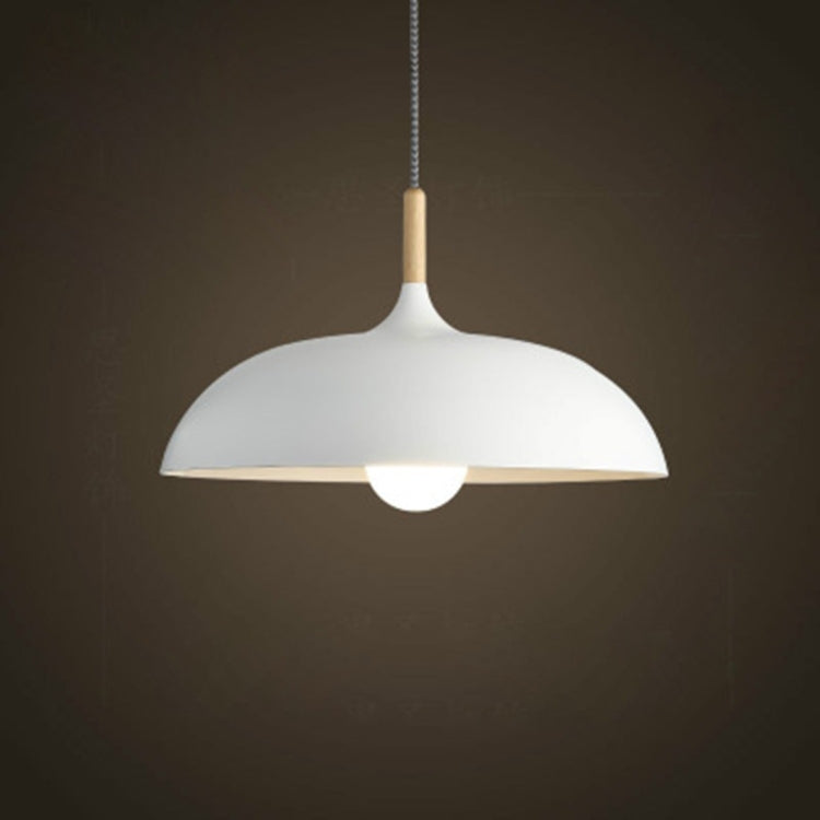 40W 35cm personalità creativa minimalista coperchio semicircolare lampadario in ferro battuto a testa singola ristorante soggiorno lampade dell'hotel, 35cm Black, 35cm White