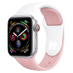 Cinturino in silicone a doppio colore per Apple Watch Series 3 & 2 & 1 42mm (azzurro + rosa chiaro)