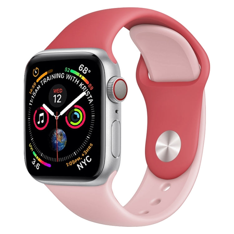 Cinturino in silicone a doppio colore per Apple Watch Series 3 & 2 & 1 42mm (azzurro + rosa chiaro)
