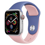 Cinturino in silicone a doppio colore per Apple Watch Series 3 & 2 & 1 42mm (azzurro + rosa chiaro)