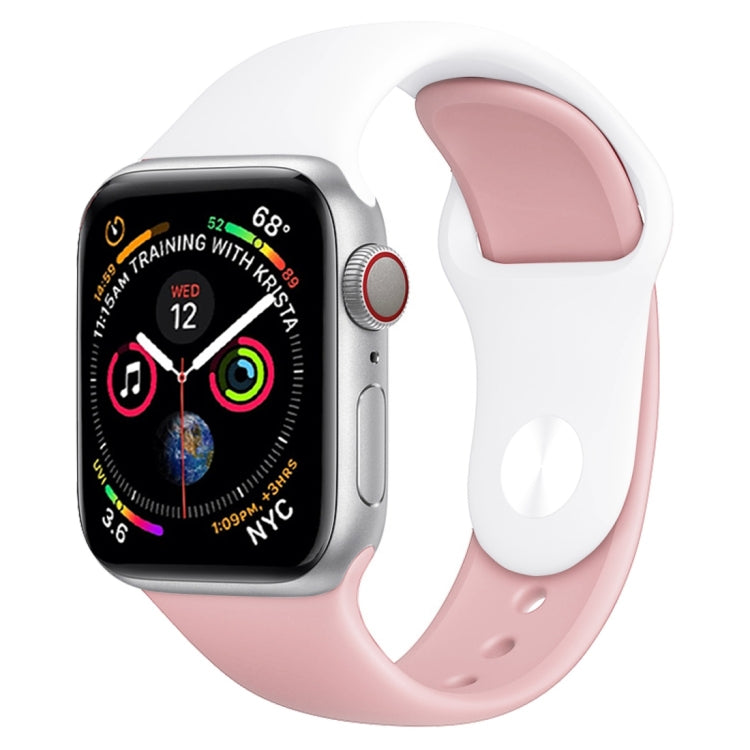 Cinturino in silicone bicolore per Apple Watch serie 3, 2 e 1 38 mm (bianco+rosso)