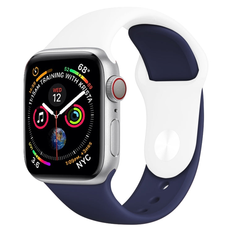 Cinturino in silicone bicolore per Apple Watch serie 3, 2 e 1 38 mm (bianco+rosso)
