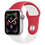 Cinturino in silicone bicolore per Apple Watch serie 3, 2 e 1 38 mm (bianco+rosso)