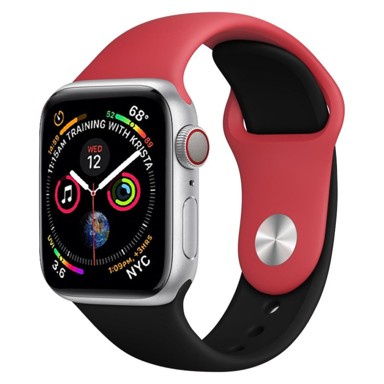 Cinturino in silicone bicolore per Apple Watch serie 3, 2 e 1 38 mm (bianco+rosso)
