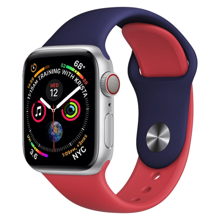 Cinturino in silicone bicolore per Apple Watch serie 3, 2 e 1 38 mm (bianco+rosso)