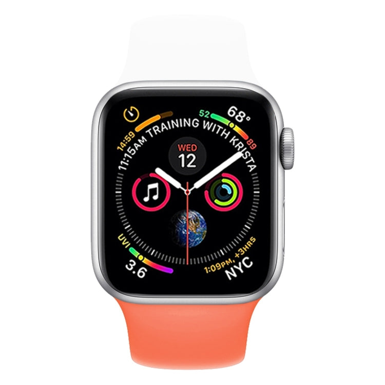 Cinturino in silicone bicolore per Apple Watch serie 3, 2 e 1 38 mm (bianco+rosso)