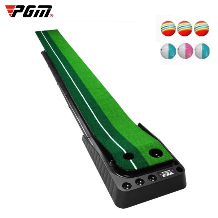 PGMPGM 2,5 m Golf Indoor Swing Grip Putting Trainer Allenamento del ritmo con fairway di ritorno automatico e 3 palline morbide e 3 palline bicolore, 2.5m + Balls