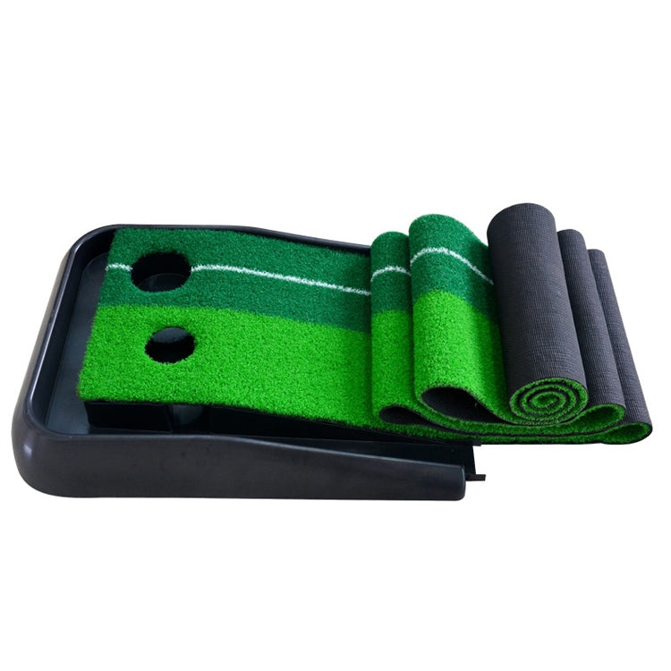 PGM 3m Golf Indoor Swing Grip Putting Trainer Pratica ritmo con fairway di ritorno automatico e 3 palline morbide e 3 palline bicolori, 3m + Balls