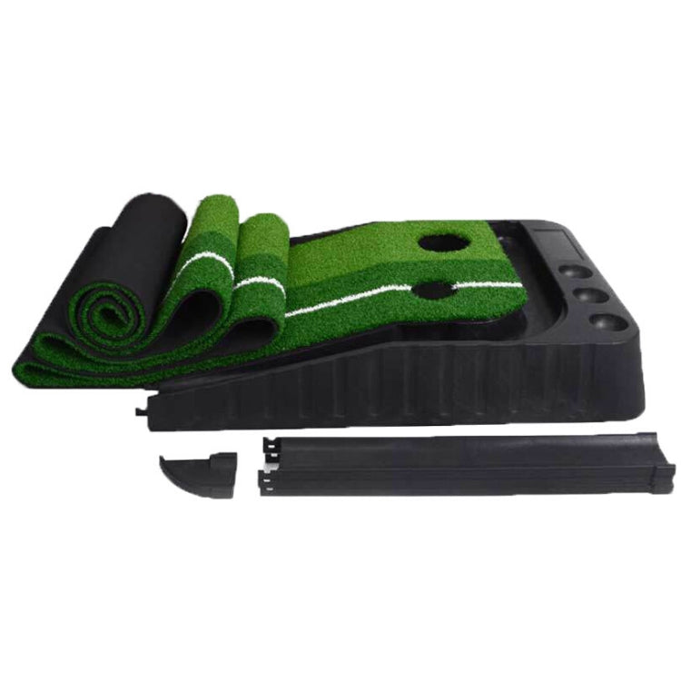PGM 3m Golf Indoor Swing Grip Putting Trainer Pratica ritmo con fairway di ritorno automatico e 3 palline morbide e 3 palline bicolori, 3m + Balls