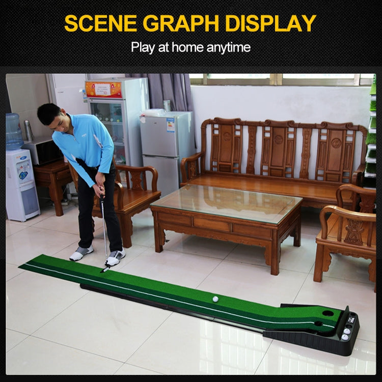 PGM 3m Golf Indoor Swing Grip Putting Trainer Pratica ritmo con fairway di ritorno automatico e 3 palline morbide e 3 palline bicolori, 3m + Balls