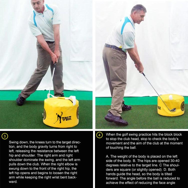 PGM Multi-Funzione Golf Power Impact Impermeabile Pratica Allenamento Smash Hit Strike Bag Trainer Esercizio Pacchetto, Dimensioni: 26 x 44 cm, HL002 Black, HL002 Yellow