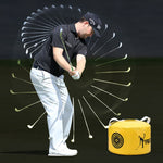 PGM Multi-Funzione Golf Power Impact Impermeabile Pratica Allenamento Smash Hit Strike Bag Trainer Esercizio Pacchetto, Dimensioni: 26 x 44 cm, HL002 Black, HL002 Yellow