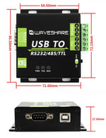 Convertitore isolato USB a RS232 RS485 TTL Waveshare