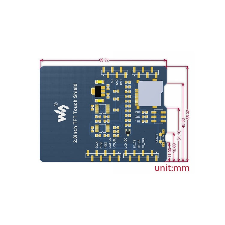 Schermo LCD touch da 2,8 pollici per Arduino