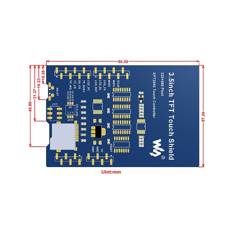 Schermo LCD touch 3,5" compatibile Arduino SPI
