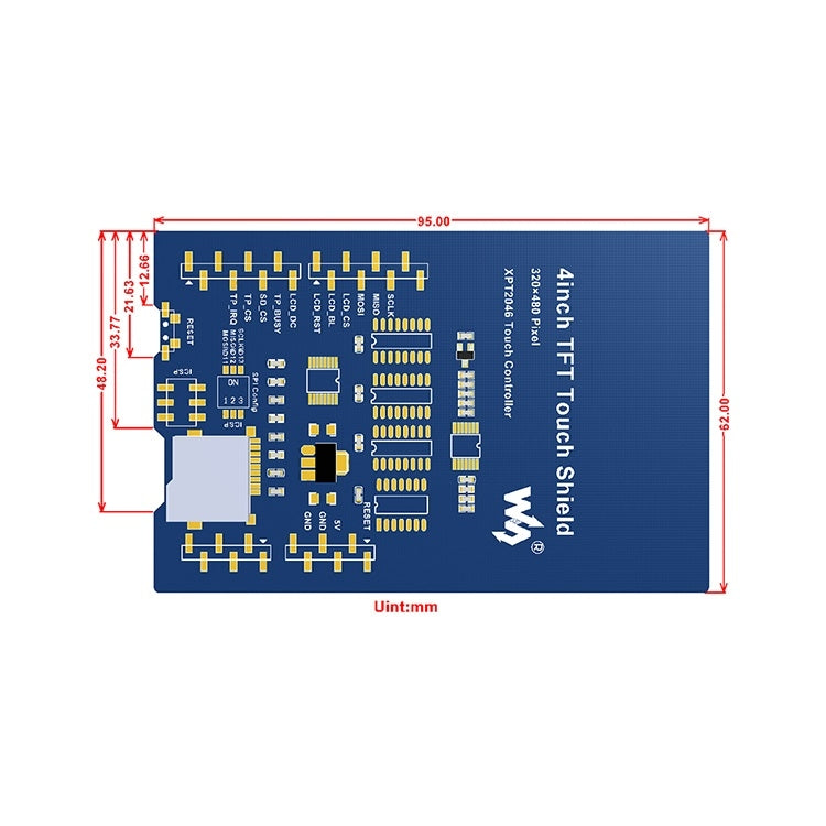 Schermo LCD touch da 4 pollici per Arduino