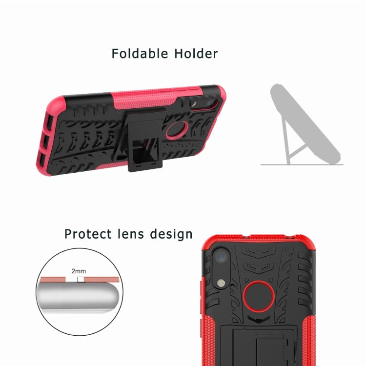 Custodia antiurto TPU PC con supporto per Huawei Y6 2019