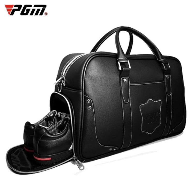 PGM Golf Borsa portatile per abbigliamento da uomo in vera pelle di grande capacità, borsa per scarpe incorporata, YWB021