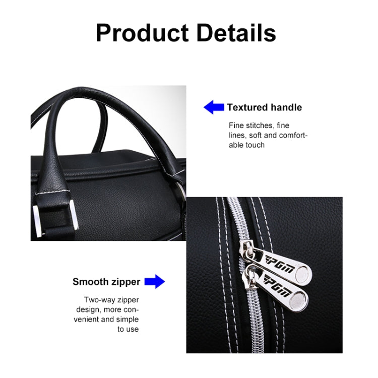 PGM Golf Borsa portatile per abbigliamento da uomo in vera pelle di grande capacità, borsa per scarpe incorporata, YWB021