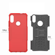Custodia per telefono antiurto in TPU + PC per pneumatici per Xiaomi Redmi Note 7, con supporto