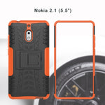 Custodia antiurto TPU PC per Nokia 2.1 con supporto