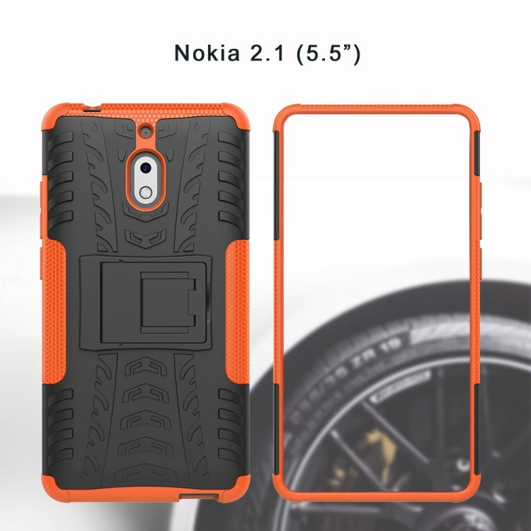 Custodia antiurto TPU PC per Nokia 2.1 con supporto