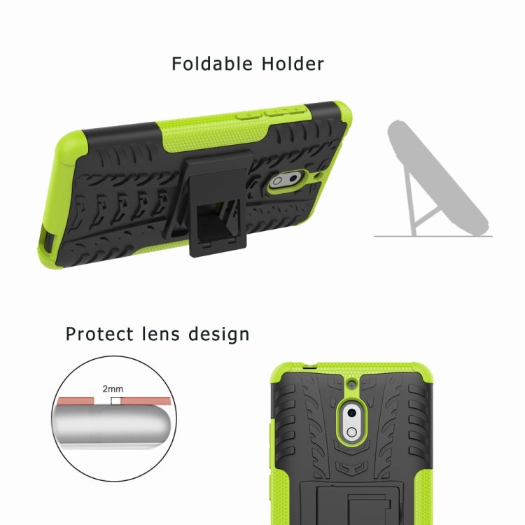 Custodia antiurto TPU PC per Nokia 2.1 con supporto