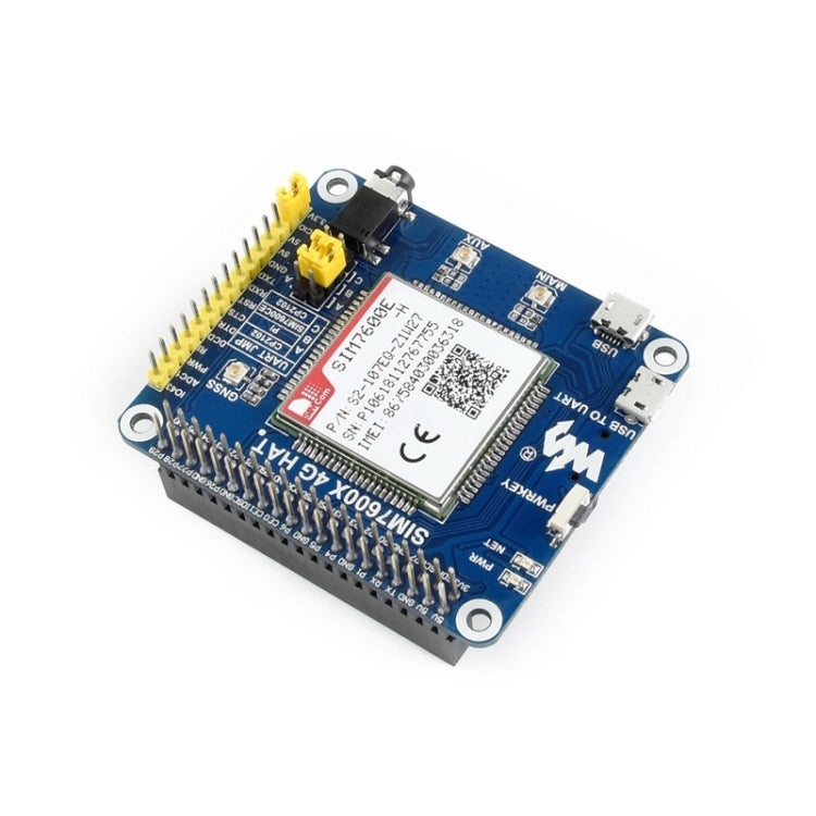 Waveshare 4G / 3G / 2G / GSM / GPRS / GNSS HAT per Raspberry Pi, LTE CAT4, per Sud-est asiatico, Asia occidentale, Europa, Africa, 4G / 3G / 2G / GSM / GPRS / GNSS HAT