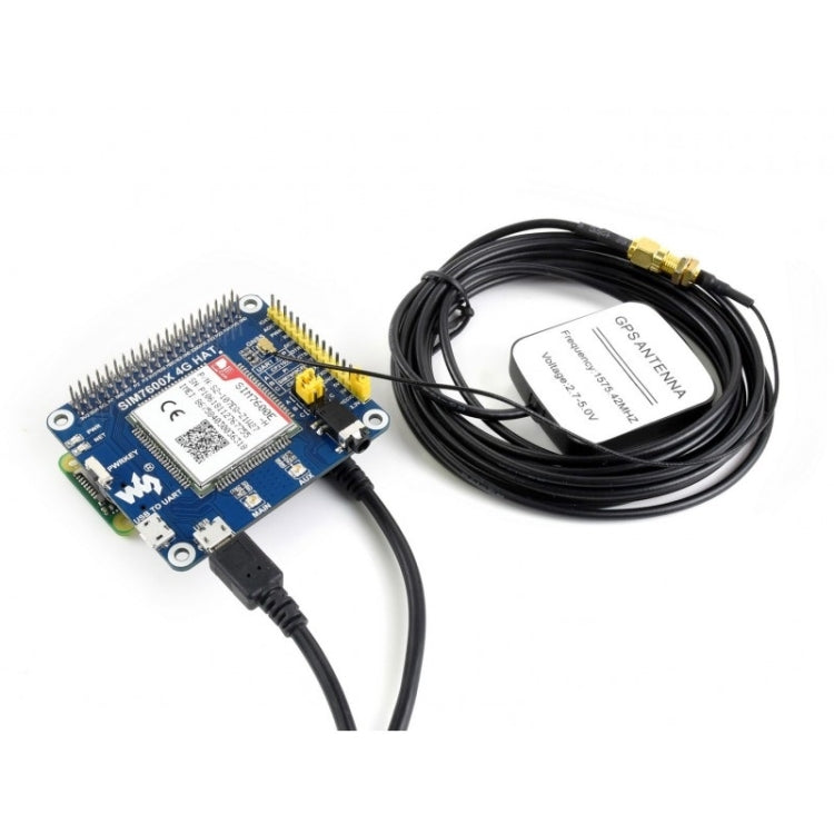 Waveshare 4G / 3G / 2G / GSM / GPRS / GNSS HAT per Raspberry Pi, LTE CAT4, per Sud-est asiatico, Asia occidentale, Europa, Africa, 4G / 3G / 2G / GSM / GPRS / GNSS HAT