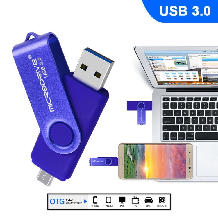 MicroDrive 16GB USB 3.0 Telefono Android e computer Disco U rotante in metallo a doppio uso, 16GB