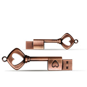 MicroDrive 128GB USB 2.0 Copper Love Key U Disco, 128GB
