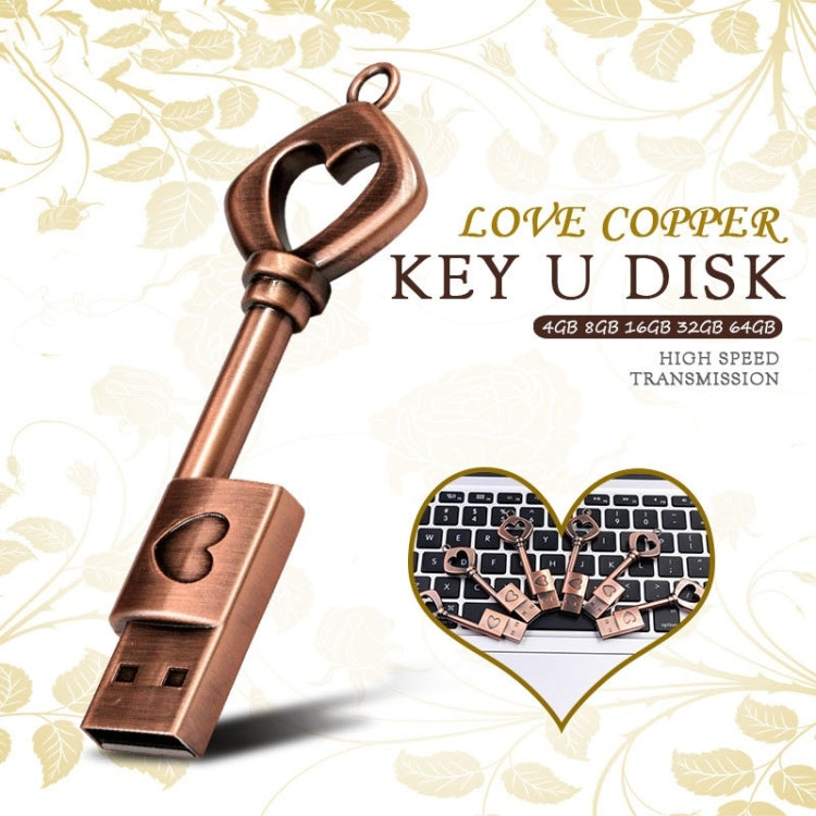 MicroDrive 128GB USB 2.0 Copper Love Key U Disco, 128GB