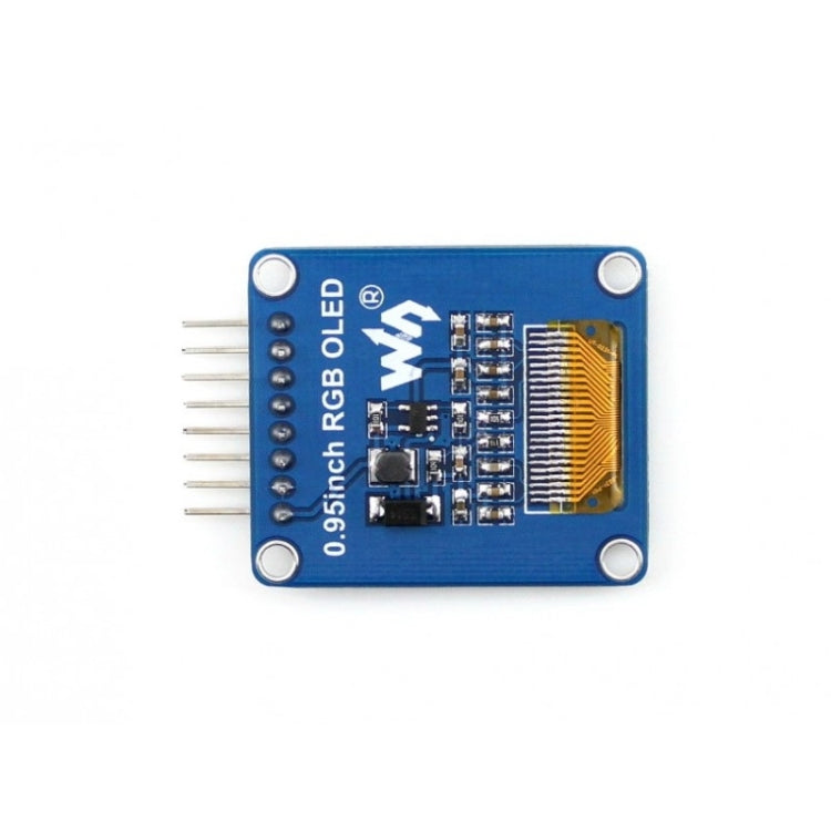 Waveshare OLED RGB da 0,95 pollici (A), interfaccia SPI, pinheader orizzontale curvo