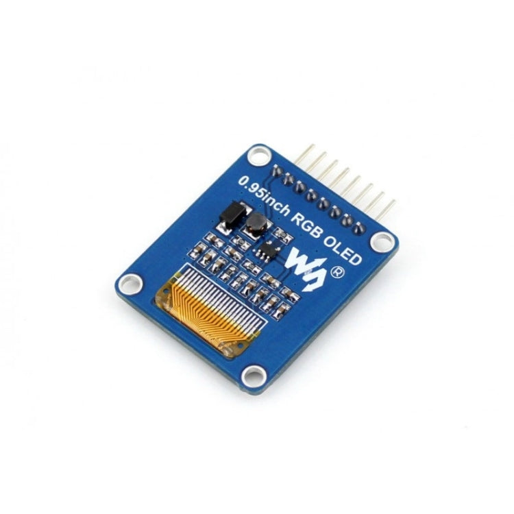 Waveshare OLED RGB da 0,95 pollici (A), interfaccia SPI, pinheader orizzontale curvo