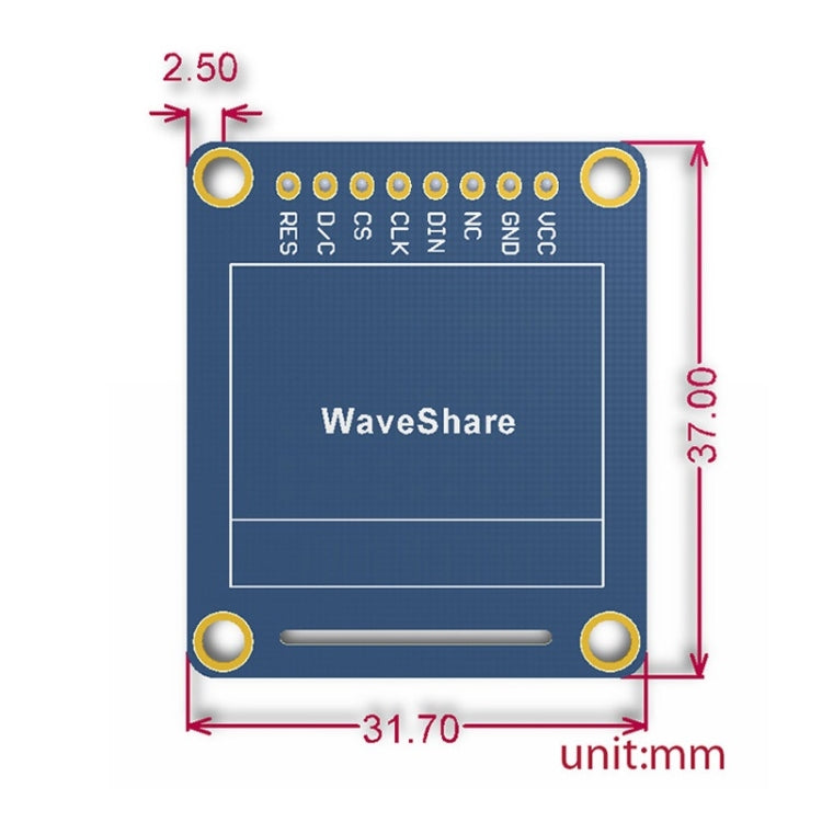 Waveshare OLED RGB da 0,95 pollici (B), interfaccia SPI, pinheader verticale dritto