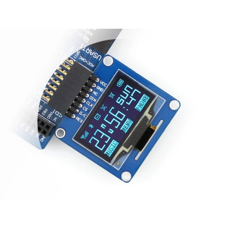 Waveshare 1,3 pollici 128*64 OLED(A), interfacce SPI/I2C, Pinheader orizzontale curvo